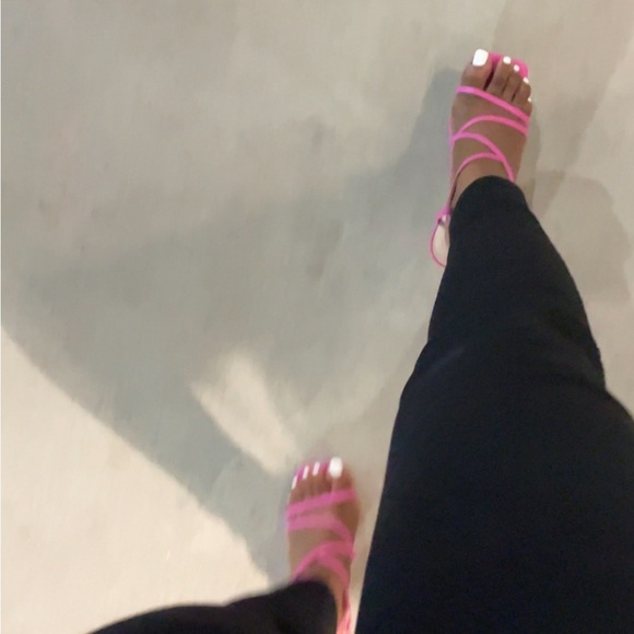 Women's Pink Strappy Heels - Picture 6 of 8